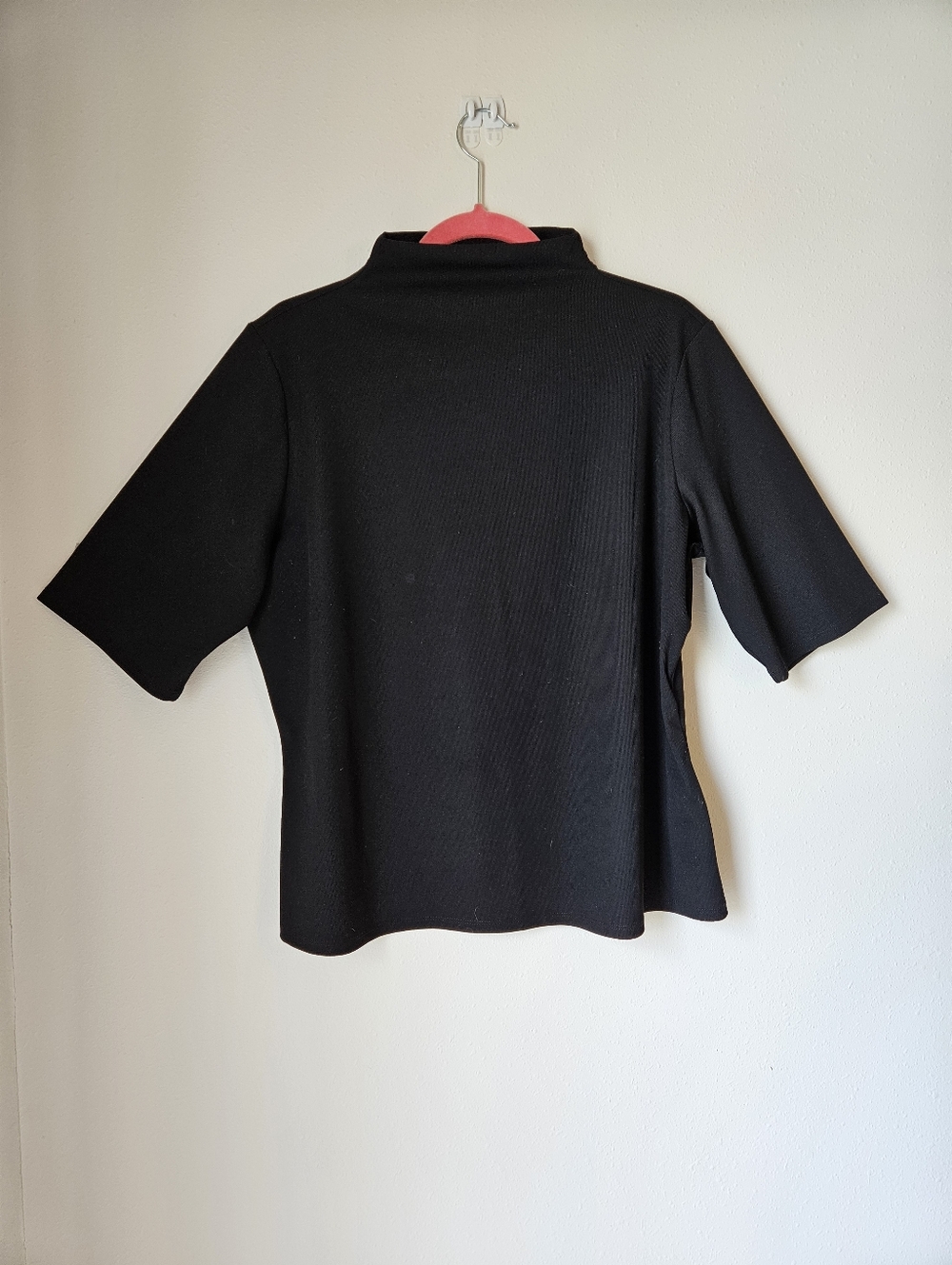 Worthington Black Short-Sleeve Mock Neck Top